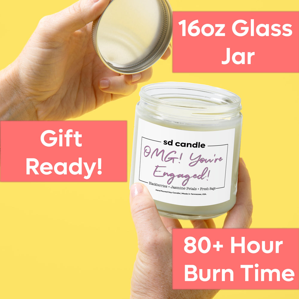 OMG! You're Engaged! Candle - 9/16oz 100% All-Natural Handmade Soy Wax Wedding Candle