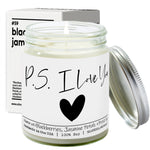 P.S. I Love You Candle - Love/Anniversary/Valentine's Day Candle - 9/16oz 100% All-Natural Handmade Soy Wax Candle - Blackberry Jam Scent