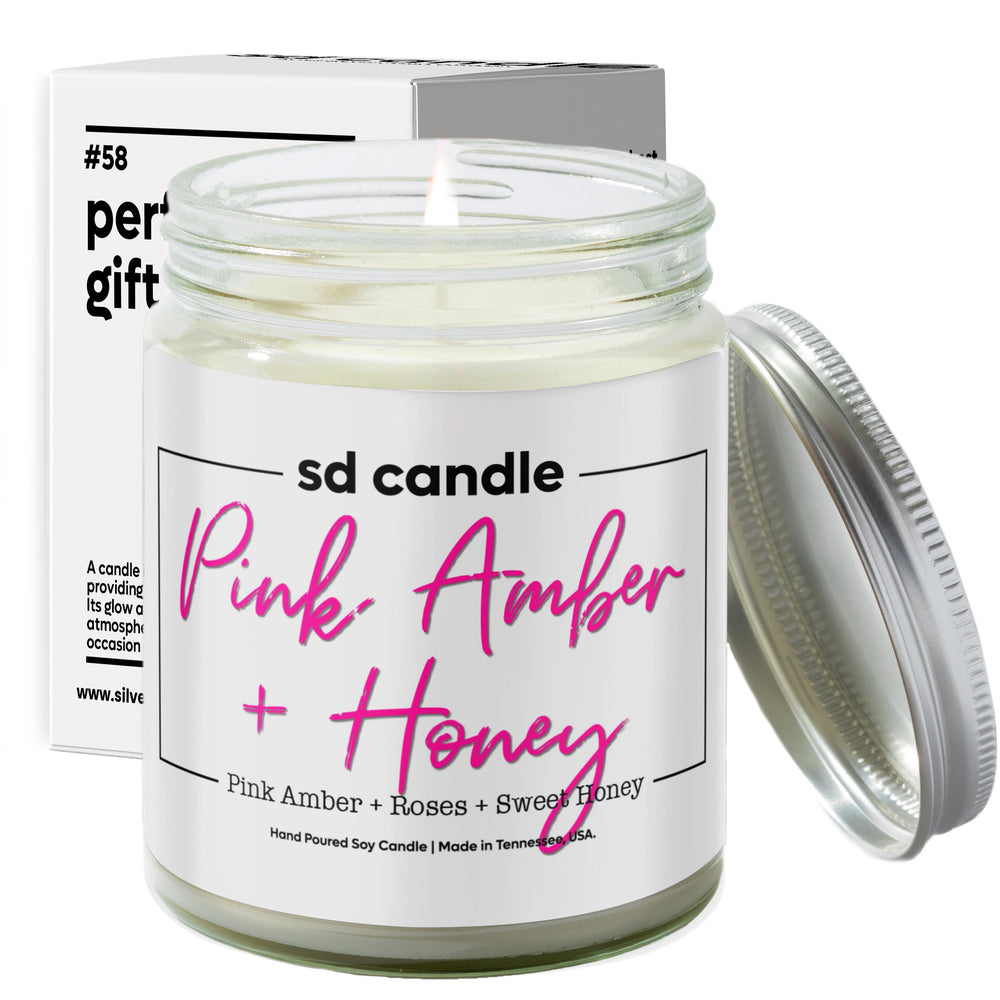 #60 | Pink Amber + Honey Scented Candle - 9/16oz 100% All-Natural Handmade Soy Wax Candle