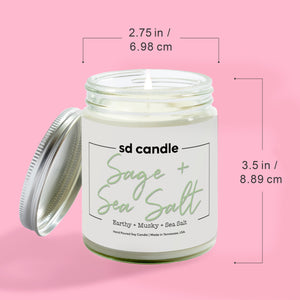 #57 | Sage + Sea Salt Scented Candle - 9/16oz 100% All-Natural Handmade Soy Wax Candle