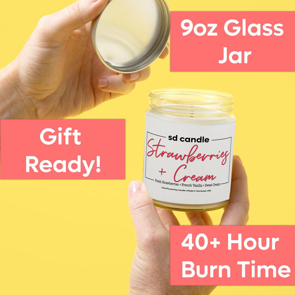 #29 | Strawberry + Creme Scented Candle - 9/16oz 100% All-Natural Handmade Soy Wax Candle