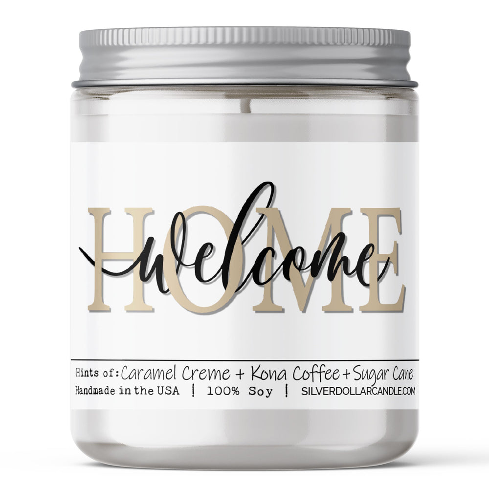 Welcome Home Candle - New Home Owner Candle - Brazilian Coffee Scented Soy Candle, 9oz | Caramel Crème, Kona Coffee, Sugar Cane Aroma | Eco-Friendly, Hand-Poured in USA by SD Candle