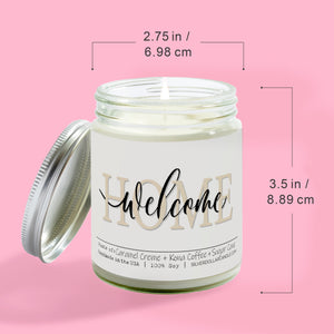 Welcome Home Candle - New Home Owner Candle - Brazilian Coffee Scented Soy Candle, 9oz | Caramel Crème, Kona Coffee, Sugar Cane Aroma | Eco-Friendly, Hand-Poured in USA by SD Candle