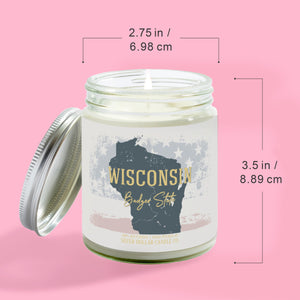 Wisconsin State Candle - Missing Home and Nostalgia Candle - 9/16oz 100% All-Natural Handmade Soy Wax Candle