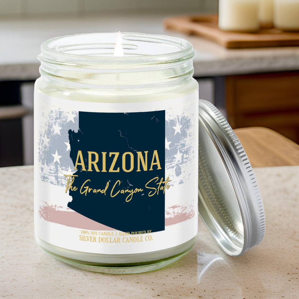 Arizona State Candle - Missing Home and Nostalgia Candle - 9/16oz 100% All - Natural Handmade Soy Wax Candle - Silver Dollar Candle Co all natural soy candle