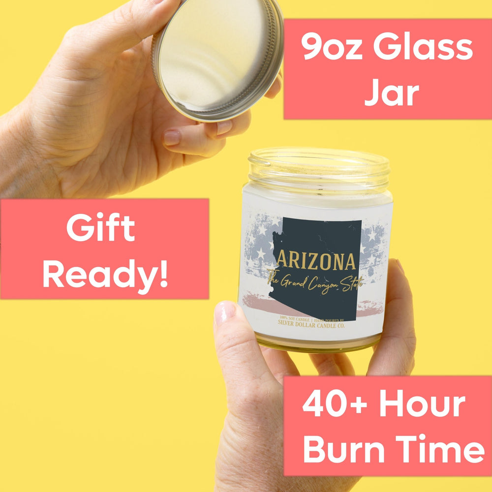 
                  
                    Arizona State Candle - Missing Home and Nostalgia Candle - 9/16oz 100% All - Natural Handmade Soy Wax Candle - Silver Dollar Candle Co all natural soy candle
                  
                