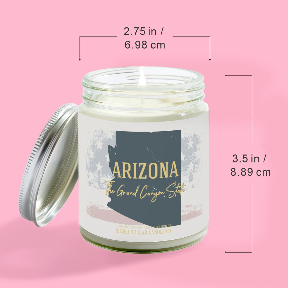 
                  
                    Arizona State Candle - Missing Home and Nostalgia Candle - 9/16oz 100% All - Natural Handmade Soy Wax Candle - Silver Dollar Candle Co all natural soy candle
                  
                