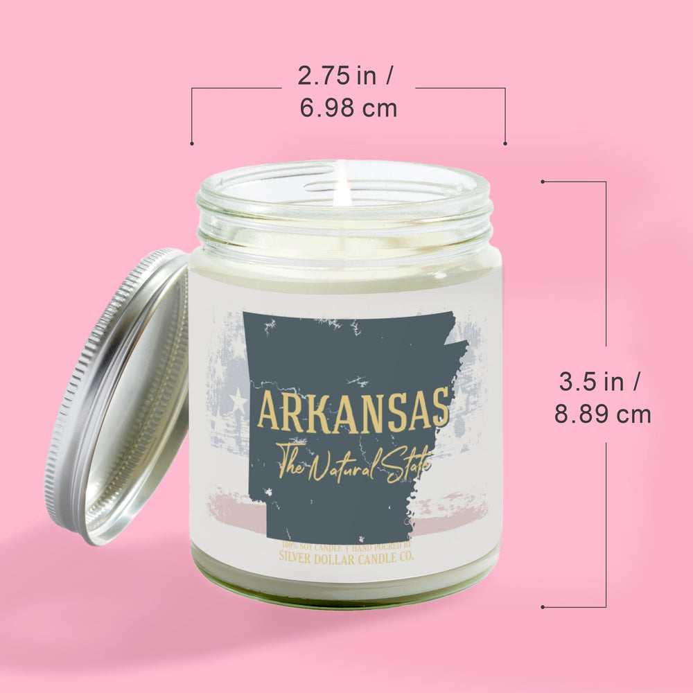 
                  
                    Arkansas State Candle - Missing Home and Nostalgia Candle - 9/16oz 100% All - Natural Handmade Soy Wax Candle - Silver Dollar Candle Co all natural soy candle
                  
                