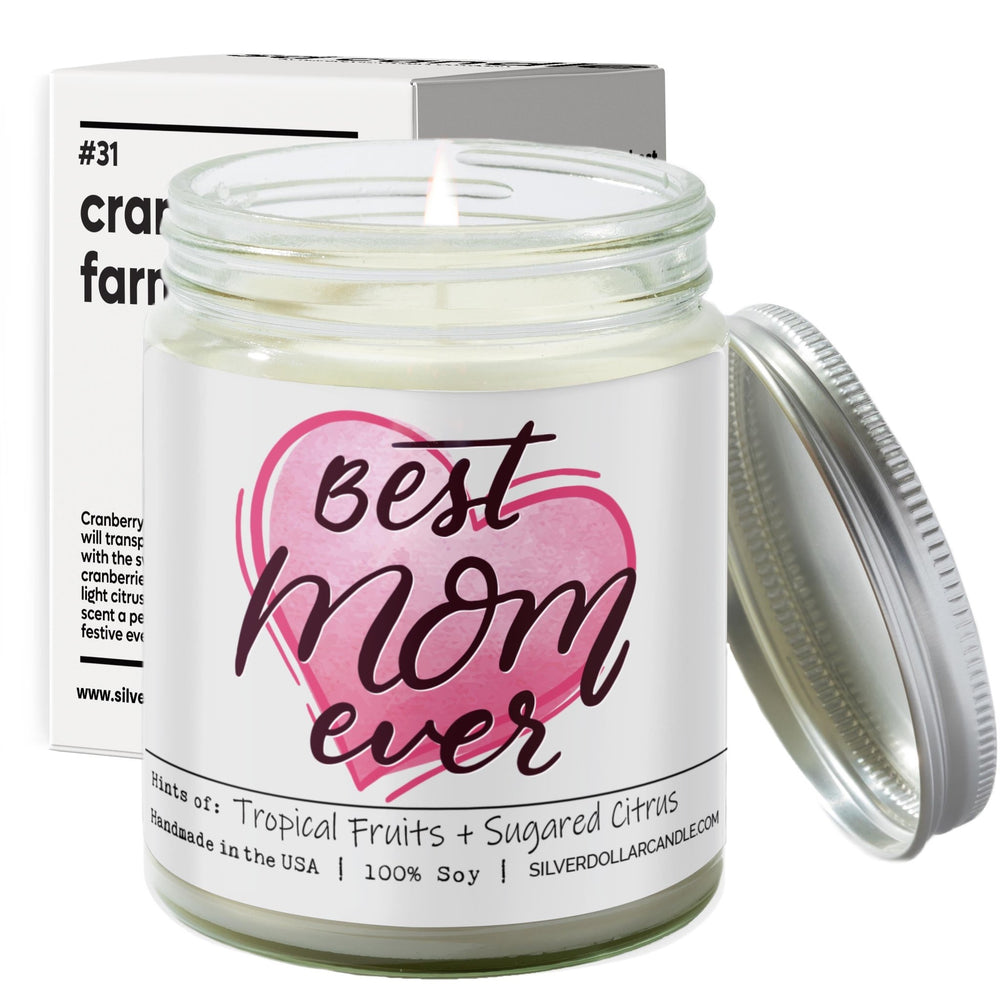 
                  
                    'Best Mom Ever' Candle for Mom - Tropical Fruits & Sugared Citrus Aroma, Long Burn Time - 9/16oz 100% All - Natural Handmade Soy Wax Candle - Silver Dollar Candle Co all natural soy candle
                  
                