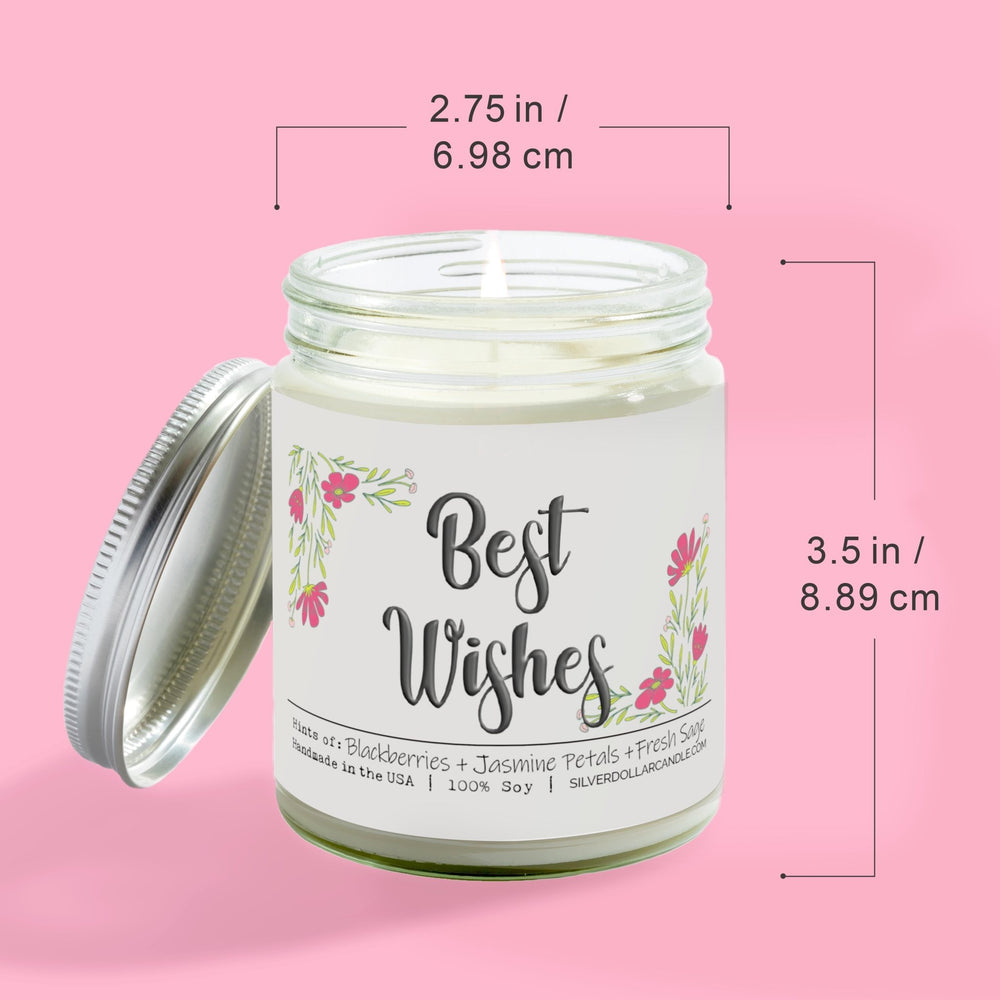 
                  
                    Best Wishes Candle - Soy Candle with Blackberry Jam, Jasmine & Sage Scent, Eco - Friendly Hand - Poured in USA - Silver Dollar Candle Co all natural soy candle
                  
                