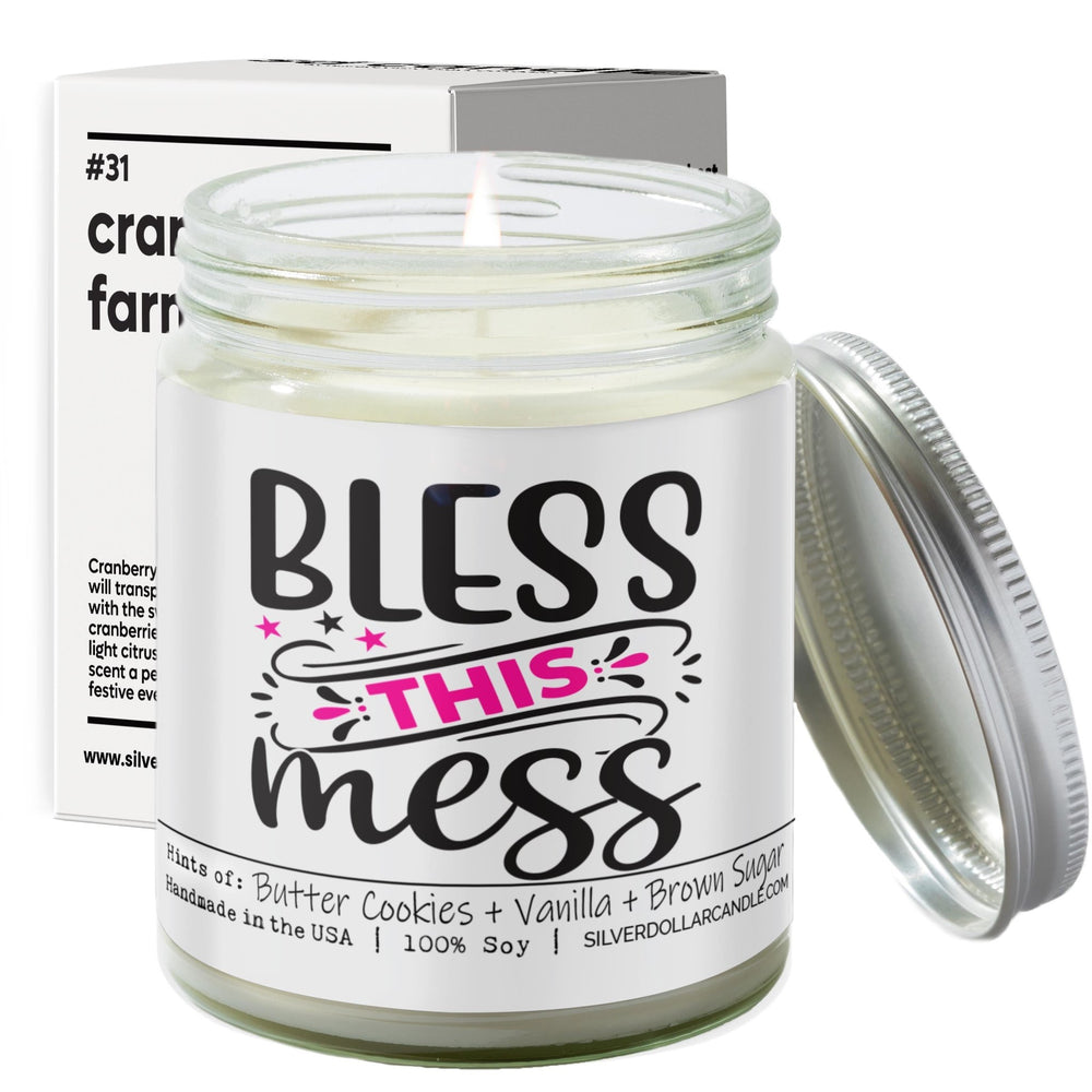 
                  
                    'Bless This Mess' New Home Candle - Sugar Cookie Scented Candle | Sweet Butter, Vanilla, Sugar | 9oz Soy Wax | Hand - Poured, Eco - Friendly - Silver Dollar Candle Co all natural soy candle
                  
                