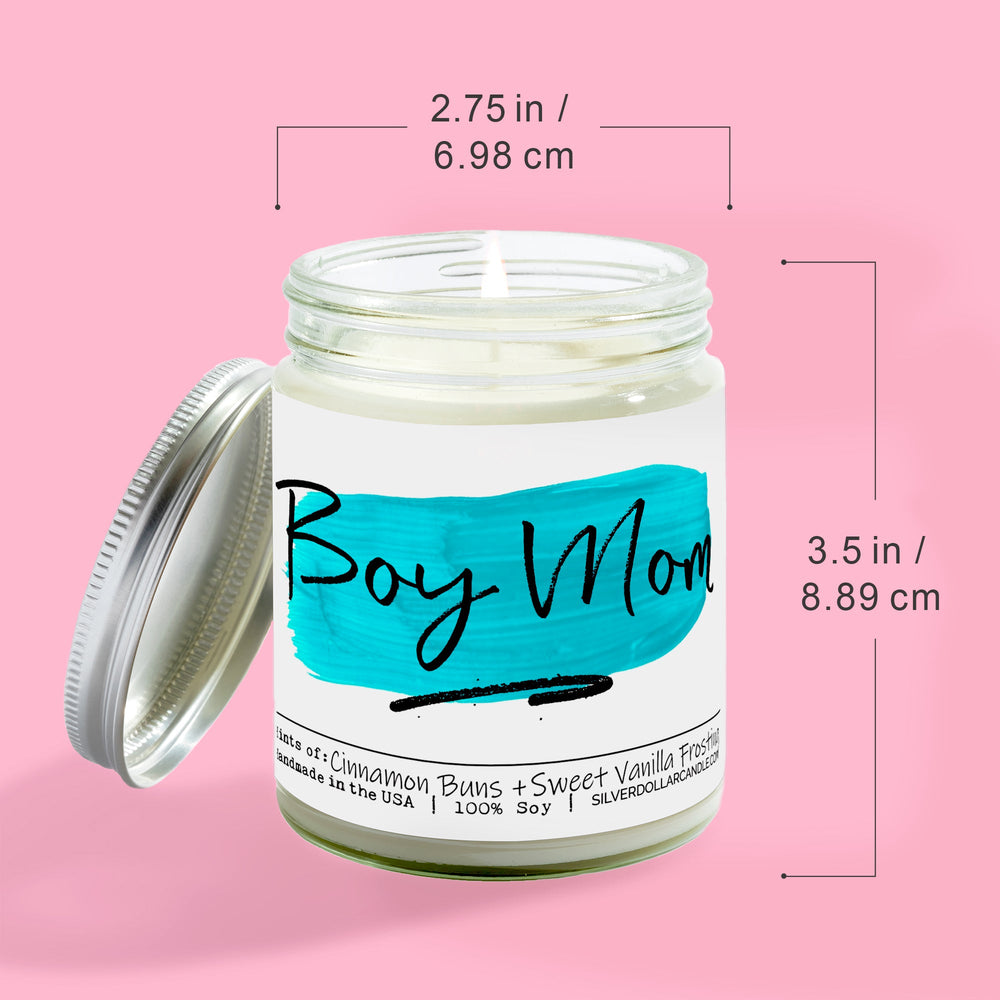 
                  
                    Boy Mom Candle - Cinnabomb 9oz Soy Wax Scented Candle with Cozy Cinnamon & Vanilla Aroma, Eco - Friendly, Handcrafted in USA by SD Candle - Silver Dollar Candle Co all natural soy candle
                  
                