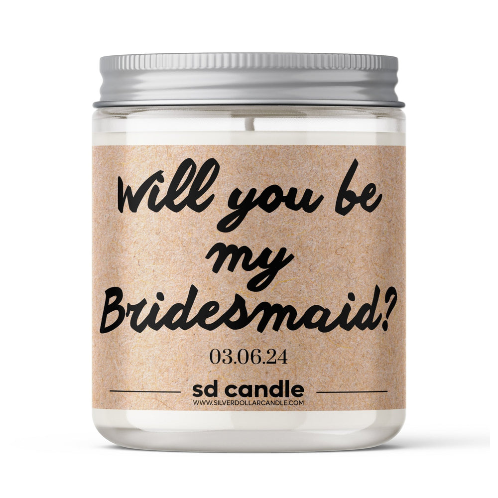 
                  
                    Bridal Party Proposals Candle - Personalized/Custom Candle for Weddings (v1) - 9/16oz 100% All - Natural Handmade Soy Wax Candle - Silver Dollar Candle Co all natural soy candle
                  
                