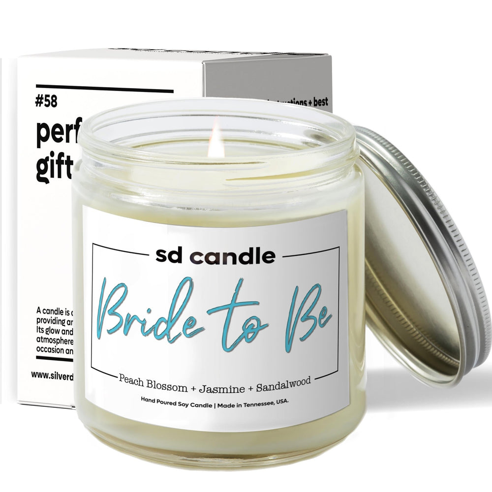 
                  
                    Bride to Be Engagement Candle - 9/16oz 100% All - Natural Handmade Soy Wax Candle - Silver Dollar Candle Co all natural soy candle
                  
                