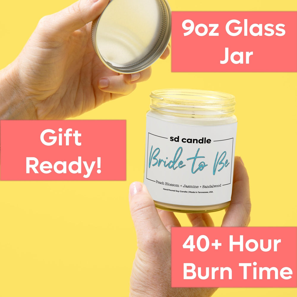 
                  
                    Bride to Be Engagement Candle - 9/16oz 100% All - Natural Handmade Soy Wax Candle - Silver Dollar Candle Co all natural soy candle
                  
                