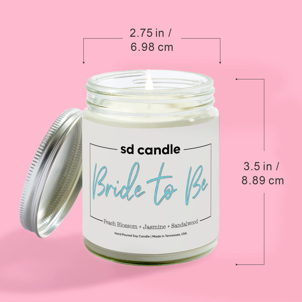 
                  
                    Bride to Be Engagement Candle - 9/16oz 100% All - Natural Handmade Soy Wax Candle - Silver Dollar Candle Co all natural soy candle
                  
                