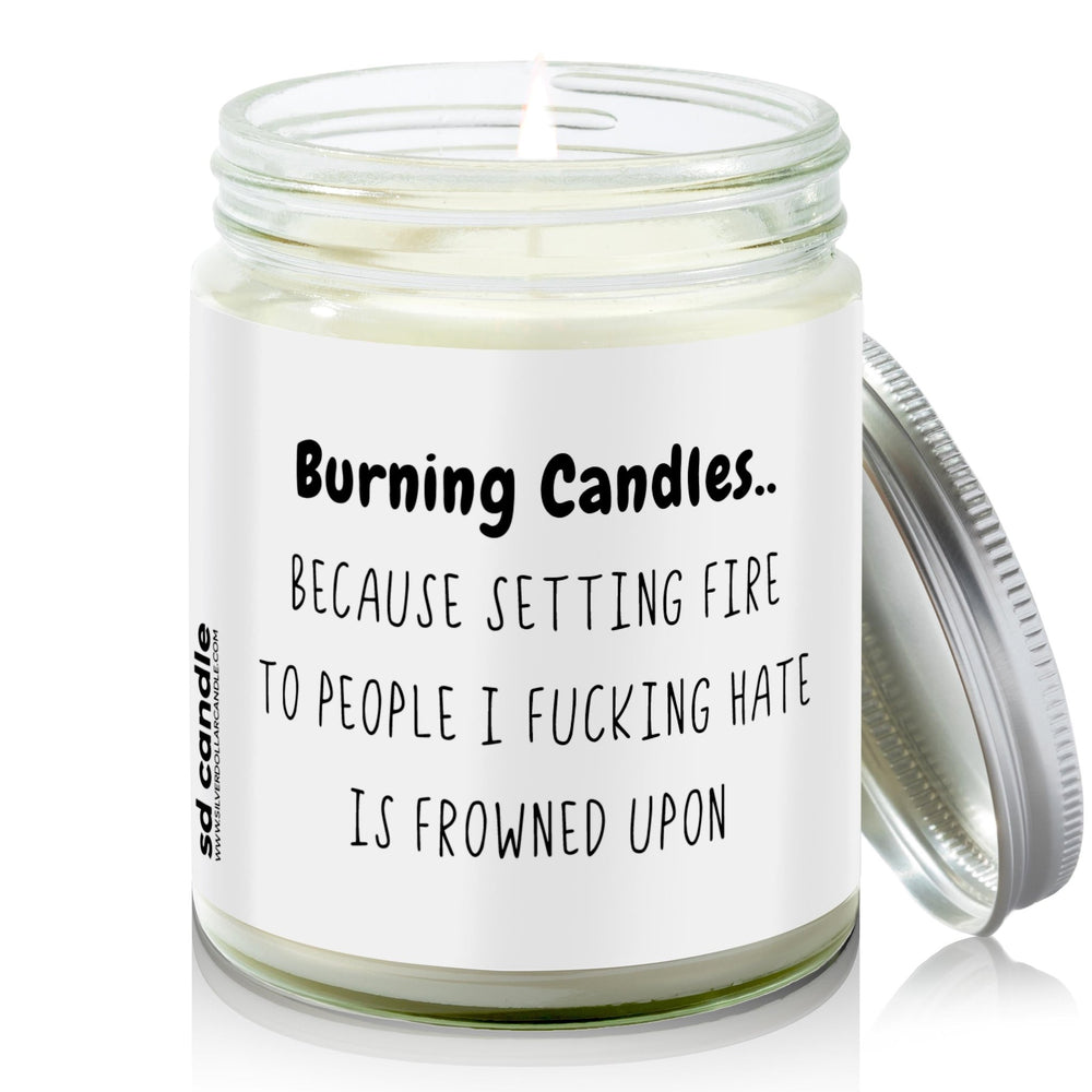 
                  
                    Burn Candles, Not People Candle | Sarcastic Scents Candle | Choose Any Scent - Silver Dollar Candle Co all natural soy candle
                  
                