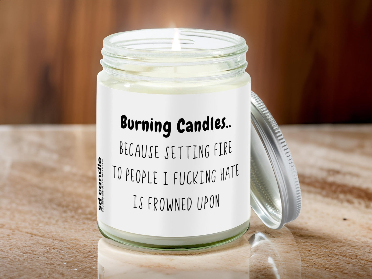 Burn Candles, Not People Candle | Sarcastic Scents Candle | Choose Any Scent - Silver Dollar Candle Co all natural soy candle