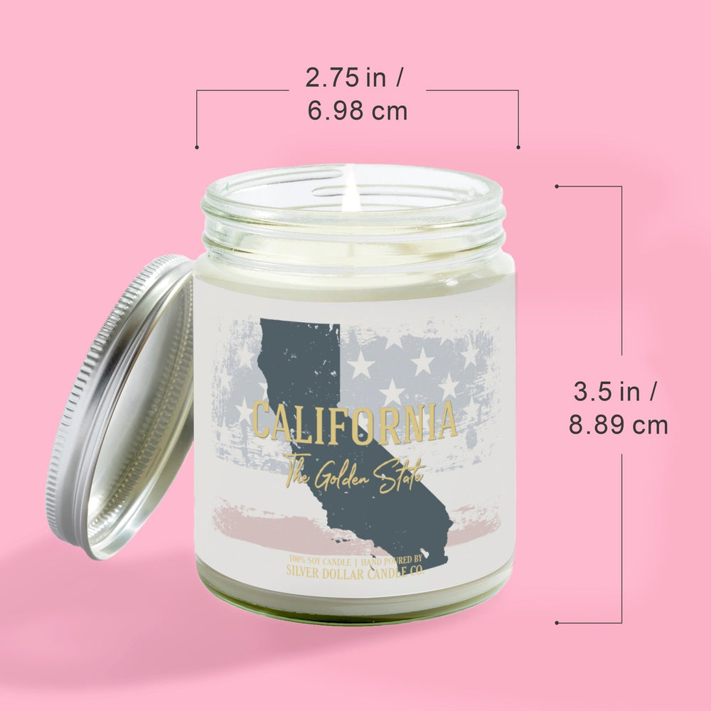 
                  
                    California State Candle - Missing Home and Nostalgia Candle - 9/16oz 100% All - Natural Handmade Soy Wax Candle - Silver Dollar Candle Co all natural soy candle
                  
                