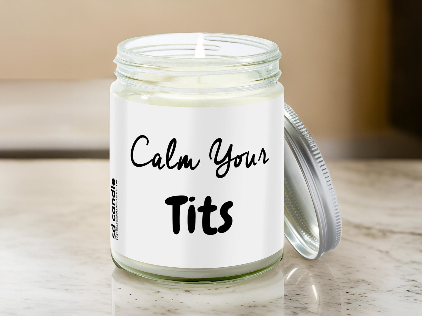 Calm Your Tits Candle | Sarcastic Scents Candle | Choose Any Scent - Silver Dollar Candle Co all natural soy candle