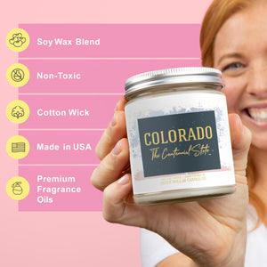 Colorado State Candle - Missing Home and Nostalgia Candle - 9/16oz 100% All - Natural Handmade Soy Wax Candle - Silver Dollar Candle Co all natural soy candle