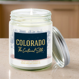 Colorado State Candle - Missing Home and Nostalgia Candle - 9/16oz 100% All - Natural Handmade Soy Wax Candle - Silver Dollar Candle Co all natural soy candle