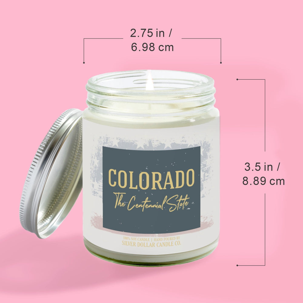 Colorado State Candle - Missing Home and Nostalgia Candle - 9/16oz 100% All - Natural Handmade Soy Wax Candle - Silver Dollar Candle Co all natural soy candle