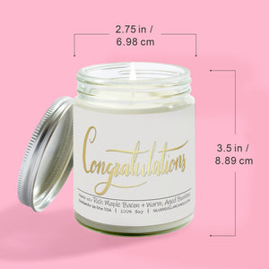 Congratulations! - 9oz Hand - Poured Soy Wax Candle, Maple Bacon & Bourbon Scent, Veteran Owned, Eco - Friendly Packaging - Silver Dollar Candle Co all natural soy candle