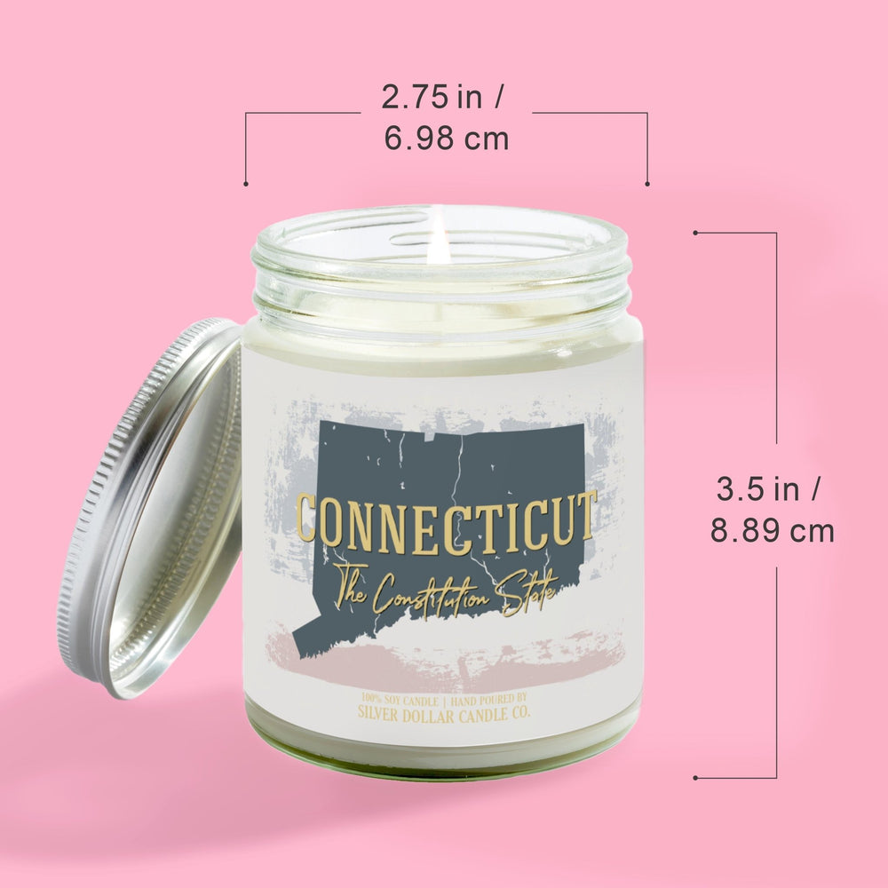 
                  
                    Connecticut State Candle - Missing Home and Nostalgia Candle - 9/16oz 100% All - Natural Handmade Soy Wax Candle - Silver Dollar Candle Co all natural soy candle
                  
                