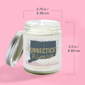 Connecticut State Candle - Missing Home and Nostalgia Candle - 9/16oz 100% All - Natural Handmade Soy Wax Candle - Silver Dollar Candle Co all natural soy candle