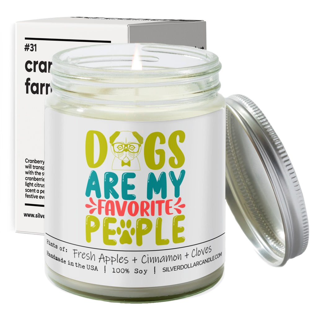 
                  
                    Dogs Are My Favorite People Candle | 9/16oz Orchard Spice Scented Candle - Silver Dollar Candle Co all natural soy candle
                  
                