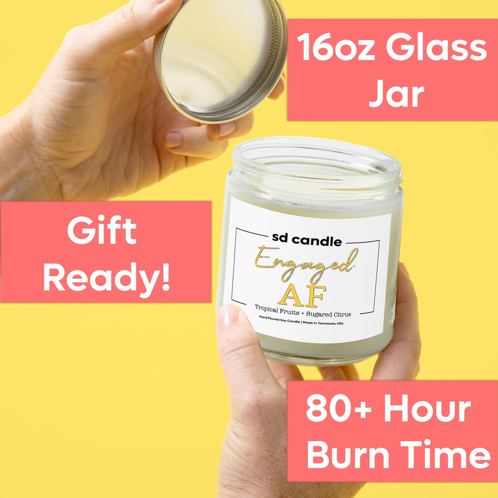 
                  
                    Engaged AF Candle - 9/16oz 100% All - Natural Handmade Soy Wax Candle - Silver Dollar Candle Co all natural soy candle
                  
                