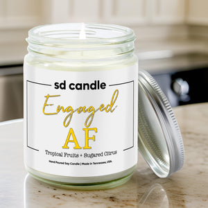 Engaged AF Candle - 9/16oz 100% All - Natural Handmade Soy Wax Candle - Silver Dollar Candle Co all natural soy candle