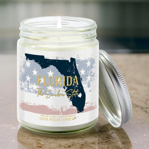 Florida State Candle - Missing Home and Nostalgia Candle - 9/16oz 100% All - Natural Handmade Soy Wax Candle - Silver Dollar Candle Co all natural soy candle