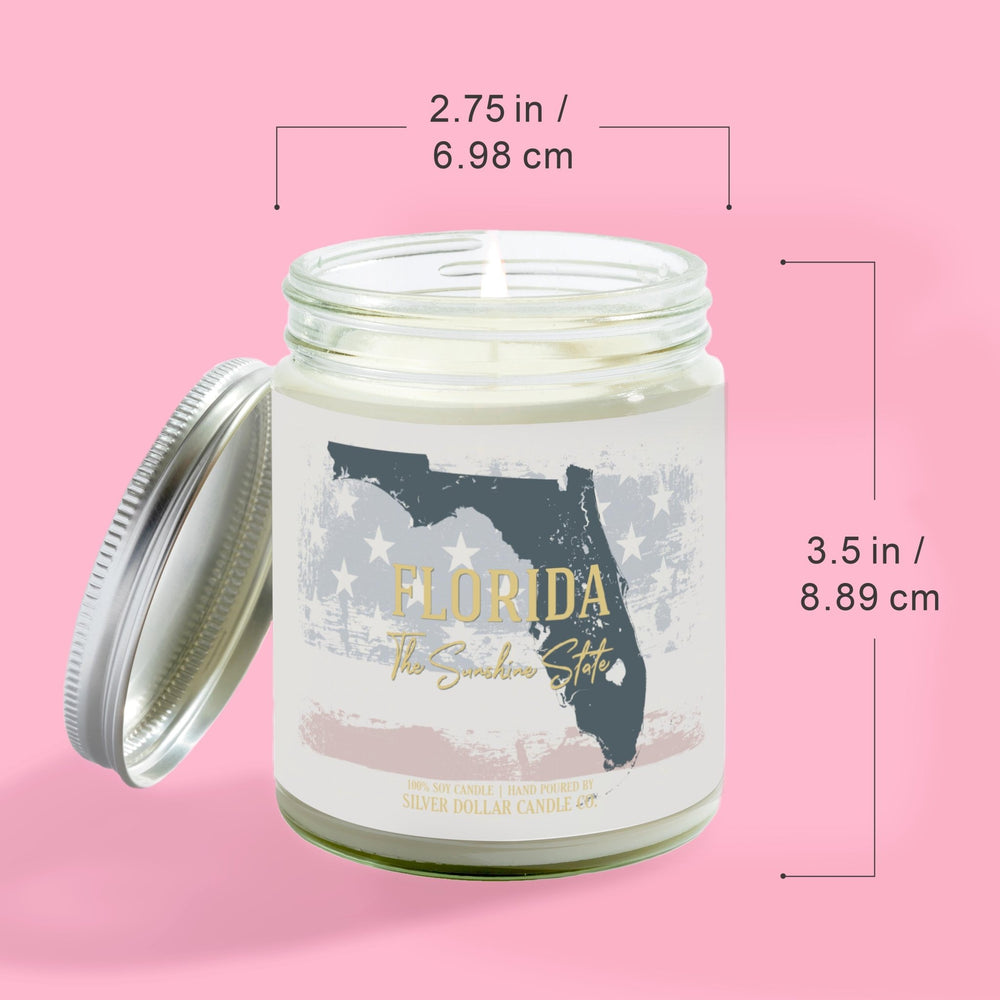 
                  
                    Florida State Candle - Missing Home and Nostalgia Candle - 9/16oz 100% All - Natural Handmade Soy Wax Candle - Silver Dollar Candle Co all natural soy candle
                  
                