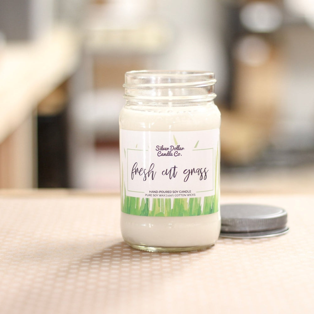 
                  
                    Fresh Cut Grass - 16oz - Silver Dollar Candle Co all natural soy candle
                  
                