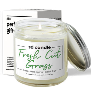 Fresh Cut Grass Scented Candle - 9oz 100% All - Natural Handmade Soy Wax Candle - Silver Dollar Candle Co all natural soy candle