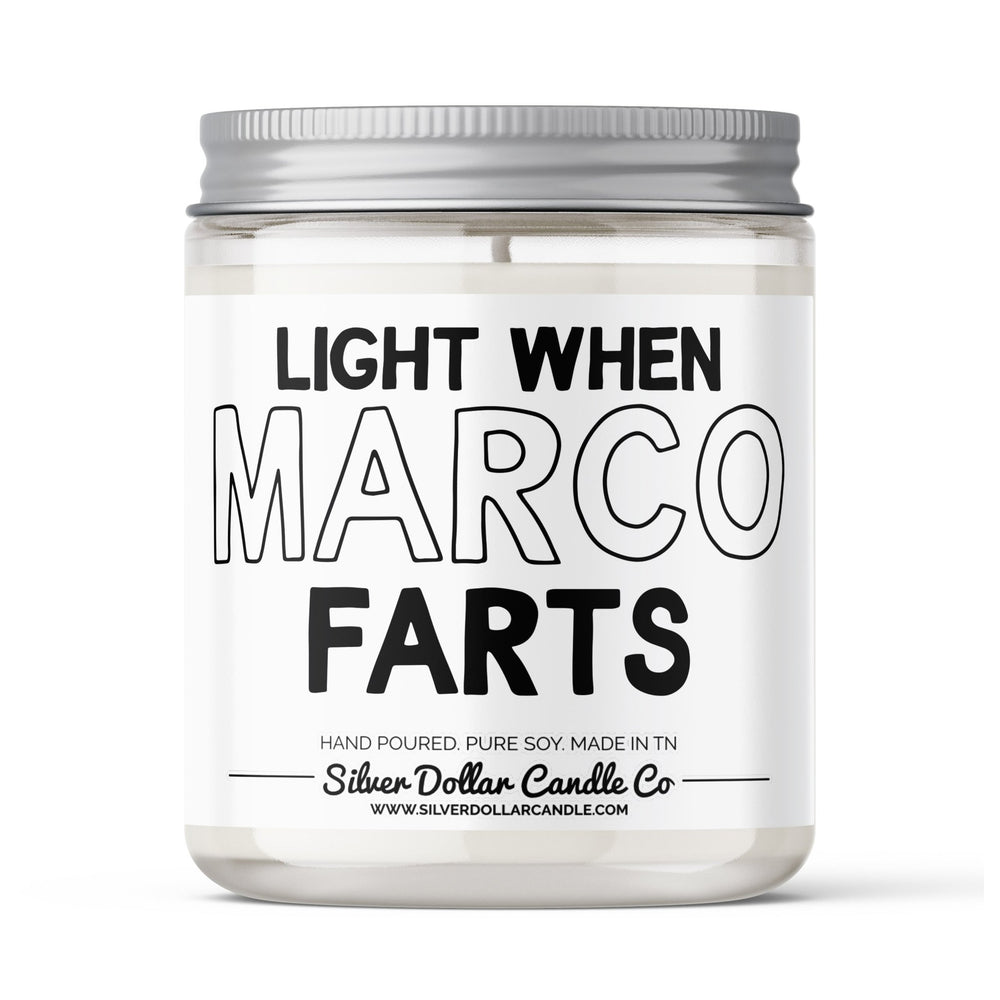 
                  
                    Funny 'Light When <Custom> Farts' Candle - Personalized Custom Candle - 9/16oz 100% All - Natural Soy Wax Handmade Custom Candle - Silver Dollar Candle Co all natural soy candle
                  
                