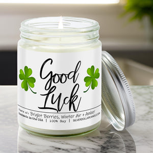 Good Luck Candle - 9oz Soy Wax Candle, Balsam & Berry with Citrus Crisp, Siberian Fir, Hand - Poured in USA, Eco - Friendly - Silver Dollar Candle Co all natural soy candle