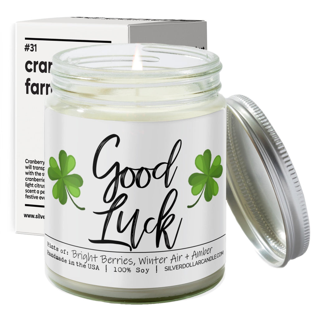 
                  
                    Good Luck Candle - 9oz Soy Wax Candle, Balsam & Berry with Citrus Crisp, Siberian Fir, Hand - Poured in USA, Eco - Friendly - Silver Dollar Candle Co all natural soy candle
                  
                