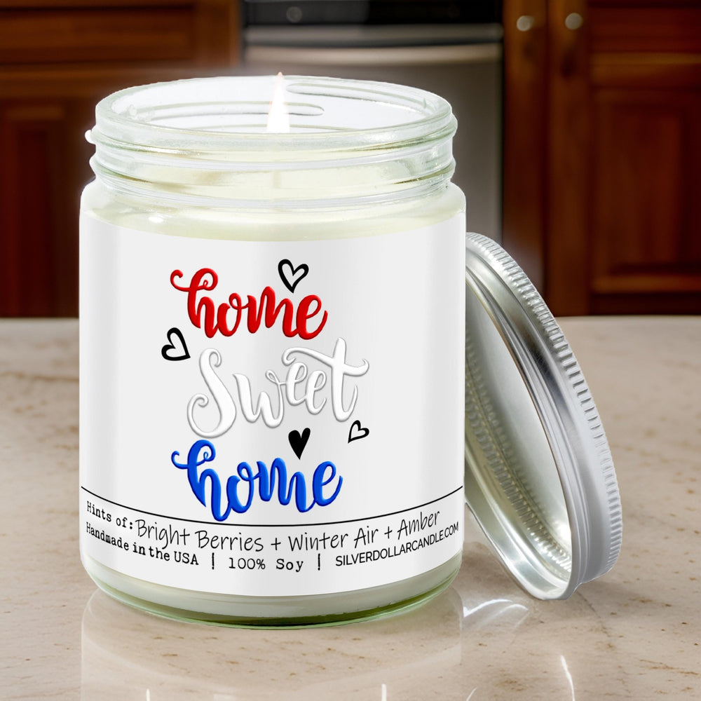 
                  
                    Home Sweet Home Candle - New Home Candle Balsam + Berry Scent, Handmade in USA - 9oz 100% All - Natural Handmade Soy Wax Candle - Silver Dollar Candle Co all natural soy candle
                  
                