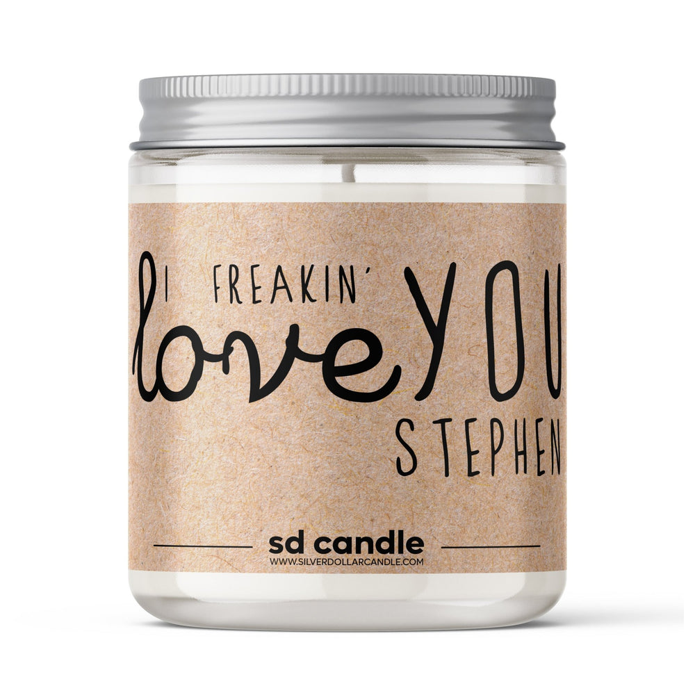 
                  
                    'I Freakin' Love You' Personalized Candle - 9/16oz 100% All - Natural Soy Wax Handmade Custom Candle - Silver Dollar Candle Co all natural soy candle
                  
                