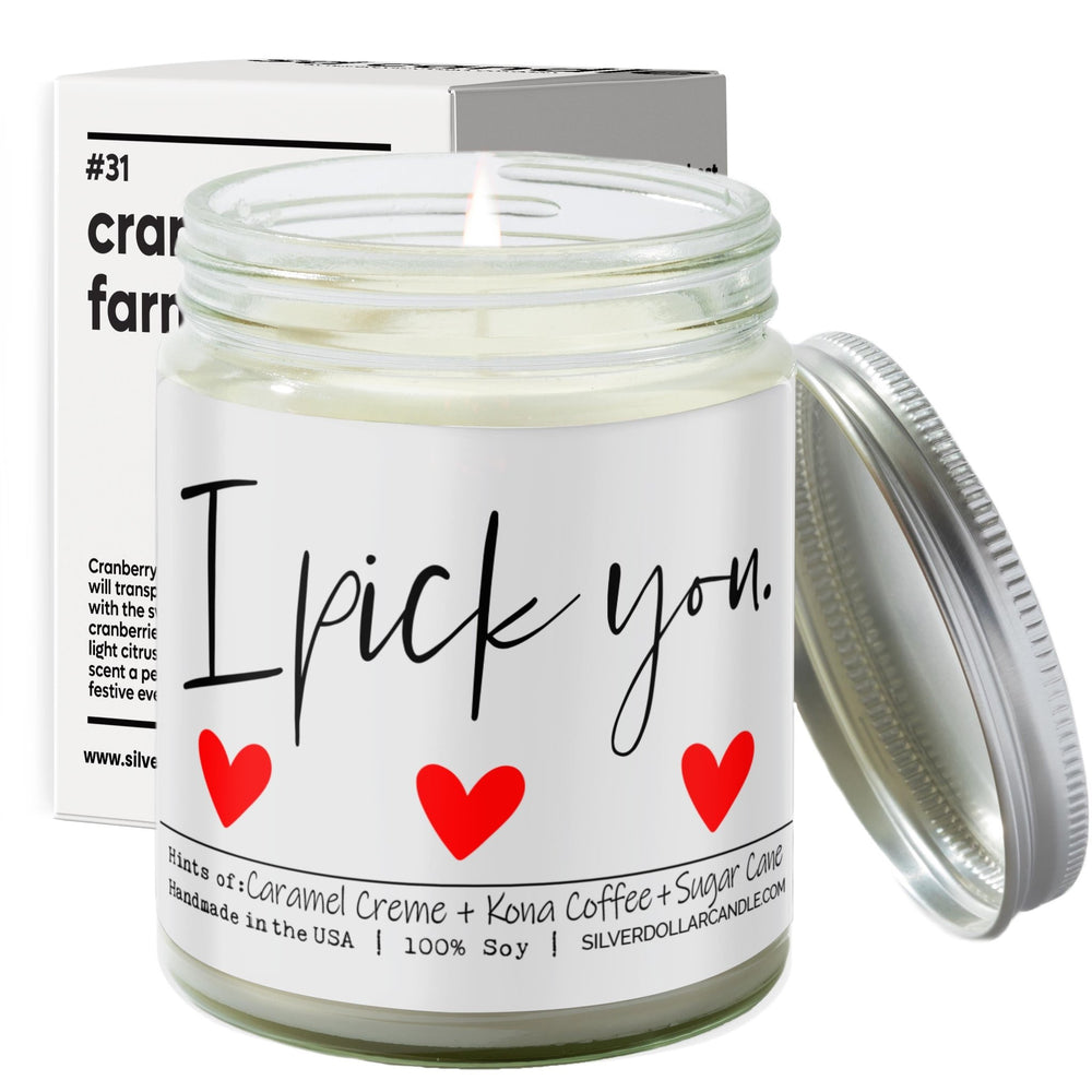 
                  
                    I Pick You - Brazilian Coffee Scented Candle, 9oz Soy Wax with Caramel Crème, Kona Coffee & Sugar Cane - Love/Anniversary/Valentine's Day Candle - 100% All - Natural Handmade Soy Wax Candle - Silver Dollar Candle Co all natural soy candle
                  
                