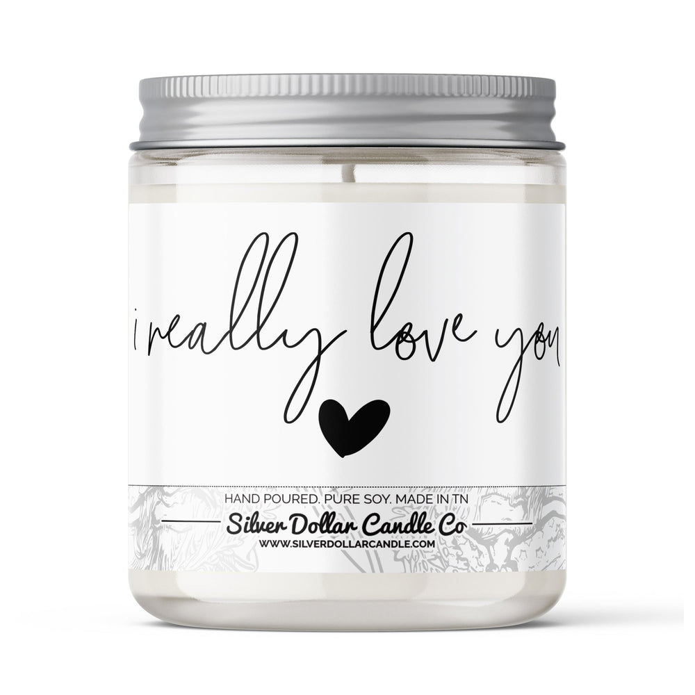 
                  
                    'I Really Love You' Candle - Choose Any Scent - Love/Anniversary/Valentine's Day Candle - 9/16oz 100% All - Natural Handmade Soy Wax Candle - Silver Dollar Candle Co all natural soy candle
                  
                