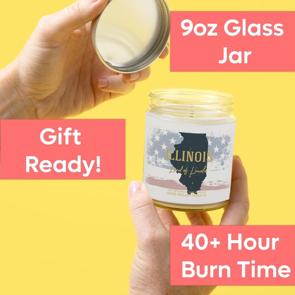 
                  
                    Illinois State Candle - Missing Home and Nostalgia Candle - 9/16oz 100% All - Natural Handmade Soy Wax Candle - Silver Dollar Candle Co all natural soy candle
                  
                