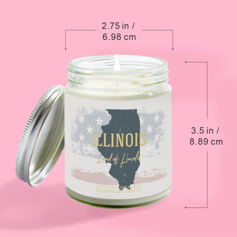 
                  
                    Illinois State Candle - Missing Home and Nostalgia Candle - 9/16oz 100% All - Natural Handmade Soy Wax Candle - Silver Dollar Candle Co all natural soy candle
                  
                