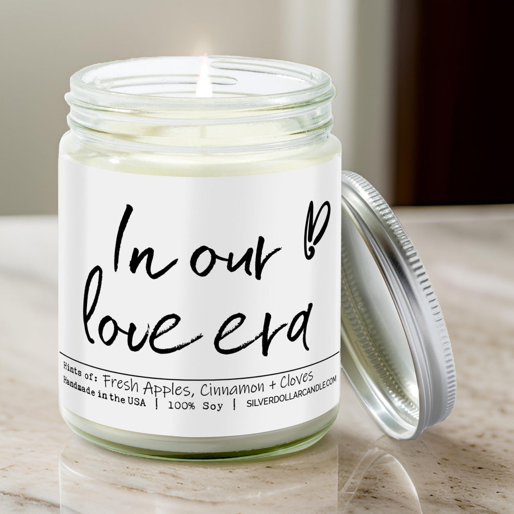 In Our Love Era Candle - Love Candle Collection - Orchard Spice Scented Candle| Apple, Cloves, & Cinnamon - Love/Anniversary/Valentine's Day Candle - 9/16oz 100% All - Natural Handmade Soy Wax Candle - Silver Dollar Candle Co all natural soy candle