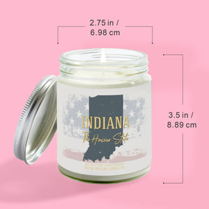 Indiana State Candle - Missing Home and Nostalgia Candle - 9/16oz 100% All - Natural Handmade Soy Wax Candle - Silver Dollar Candle Co all natural soy candle