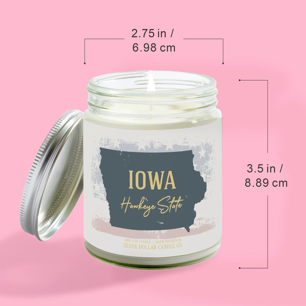 
                  
                    Iowa State Candle - Missing Home and Nostalgia Candle - 9/16oz 100% All - Natural Handmade Soy Wax Candle - Silver Dollar Candle Co all natural soy candle
                  
                