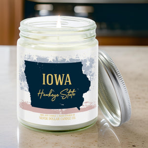 Iowa State Candle - Missing Home and Nostalgia Candle - 9/16oz 100% All - Natural Handmade Soy Wax Candle - Silver Dollar Candle Co all natural soy candle